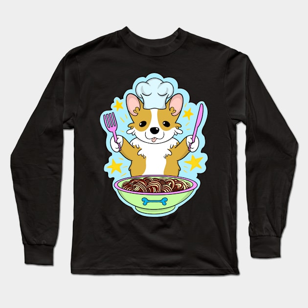 Cute Chef Corgi Long Sleeve T-Shirt by IhateDumplings